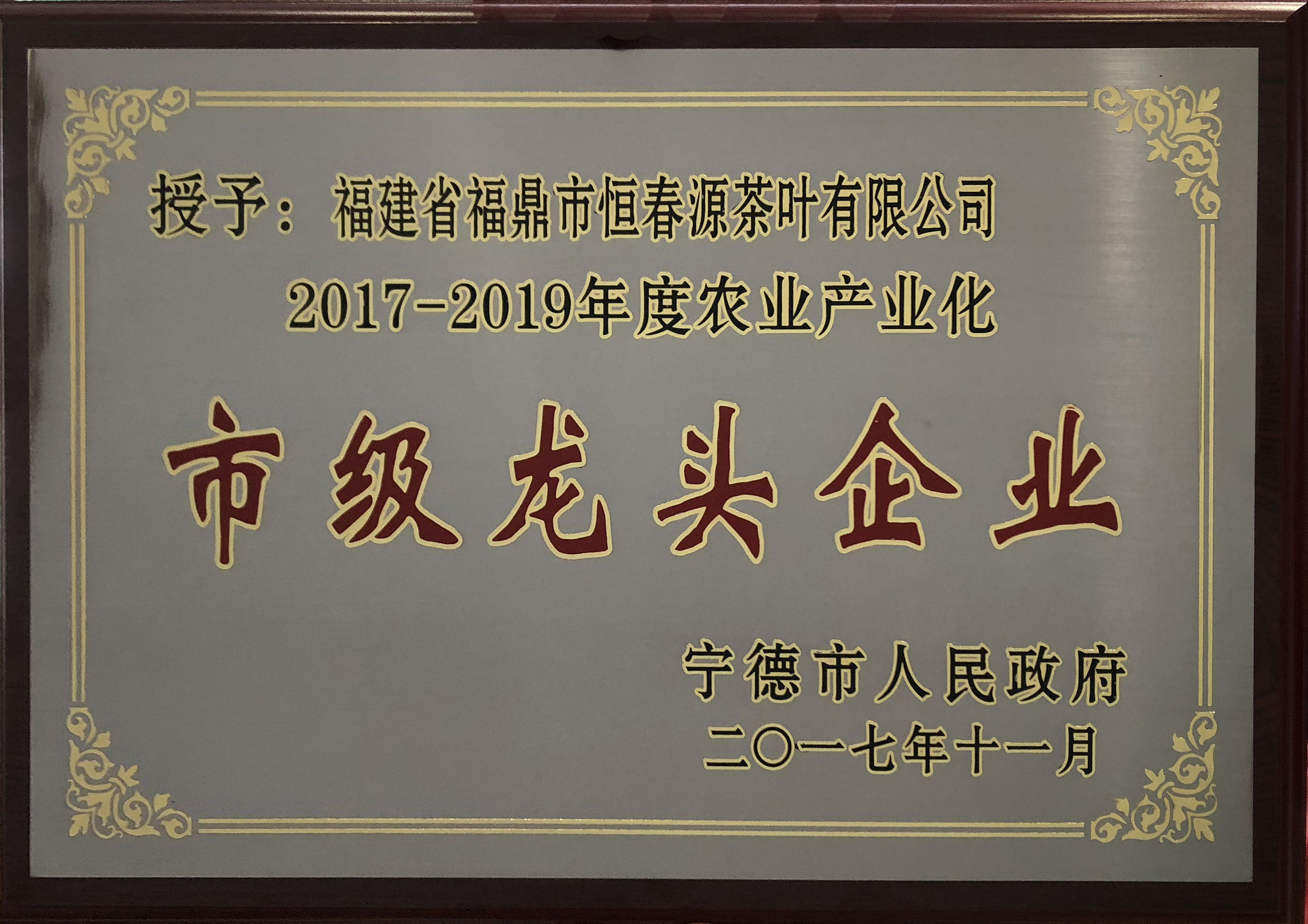 2017-2019年度市級(jí)龍頭企業(yè)